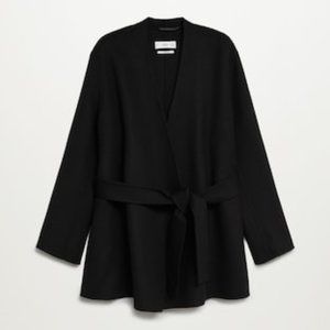 NWT Mango Wool-blend jacket with belt
